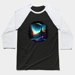 Galactic Forest II - Black BG Baseball T-Shirt